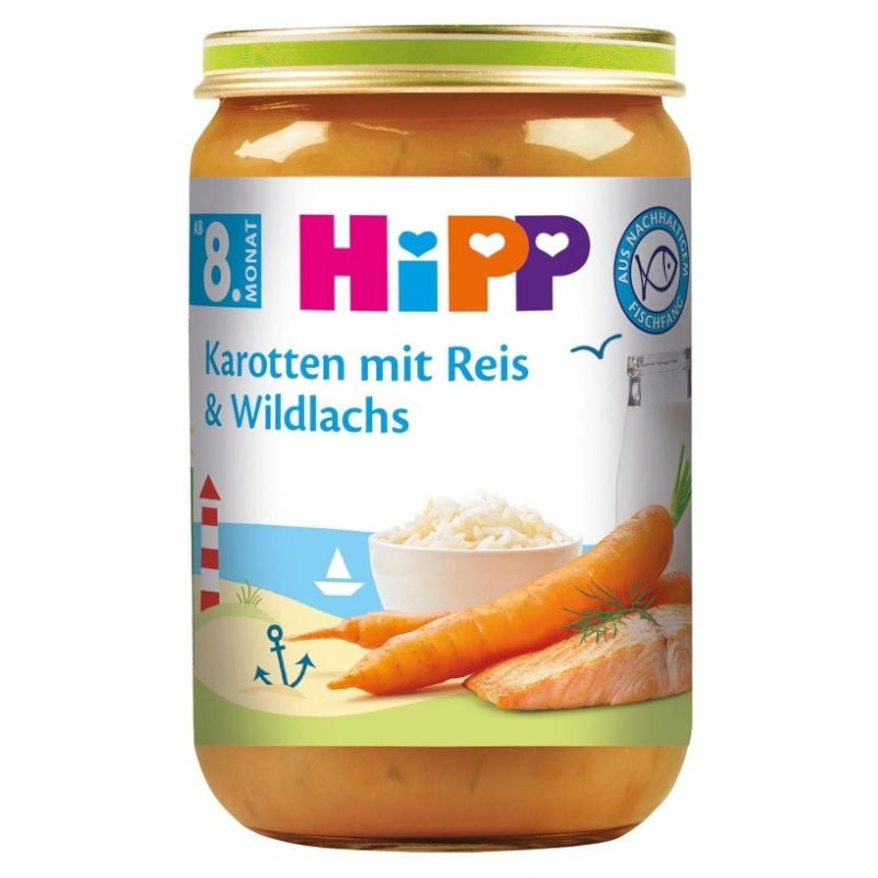 Łosoś z ryżem i marchewką – Hipp 220 g