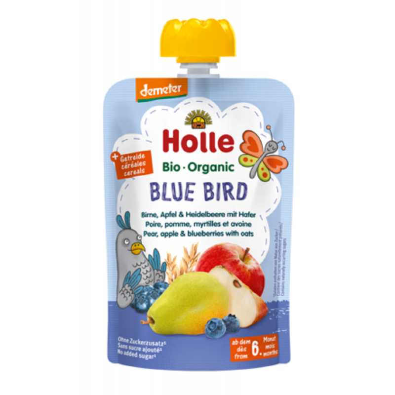 Mus „Niebieski Ptak” (gruszka – jabłko – jagoda – owies) – Holle 100 g