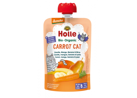 Mus owocowo-warzywny „Marchewkowy Kot” (marchew – mango – banan – gruszka) – Holle 100 g