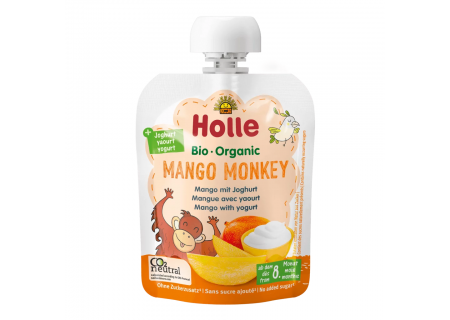 Mus owocowo-jogurtowy „Mango Małpka” (mango – jogurt) – Holle 85 g