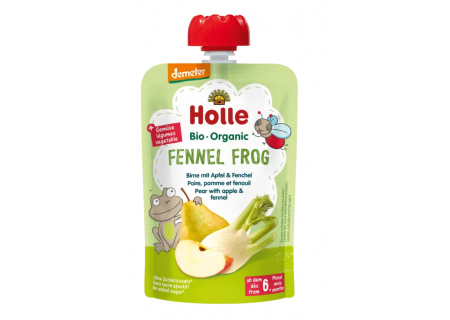 Mus owocowo-ziołowy „Koperkowa Żaba” (gruszka – jabłko – koper włoski) – Holle 100 g