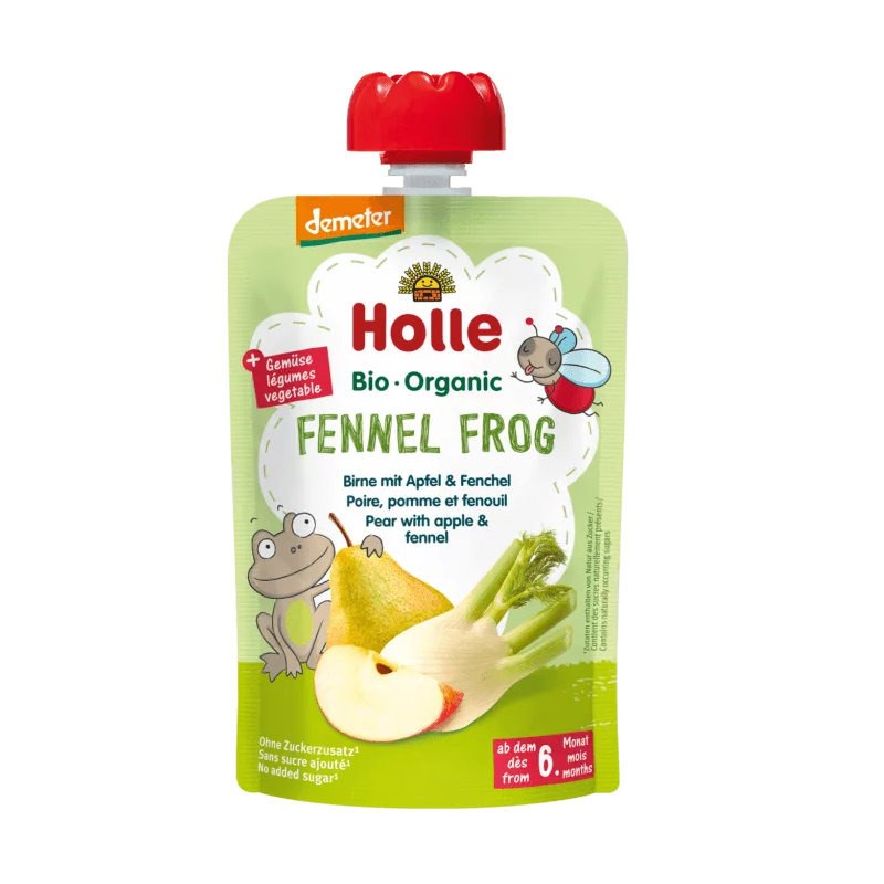 Mus owocowo-ziołowy „Koperkowa Żaba” (gruszka – jabłko – koper włoski) – Holle 100 g