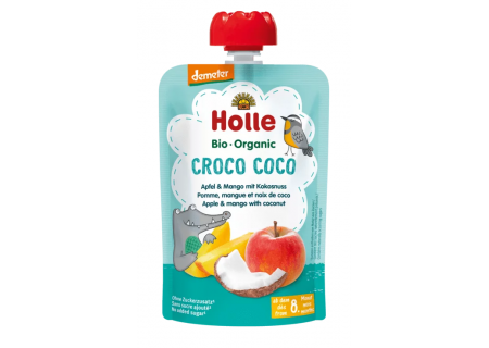 Mus owocowy „Kokosowy Krokodyl” (jabłko – mango – kokos) – Holle 100 g