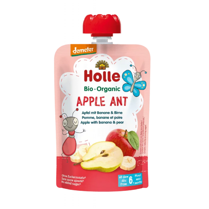 Mus owocowy „Jabłkowa Mrówka” (jabłko – banan – gruszka) – Holle 100 g