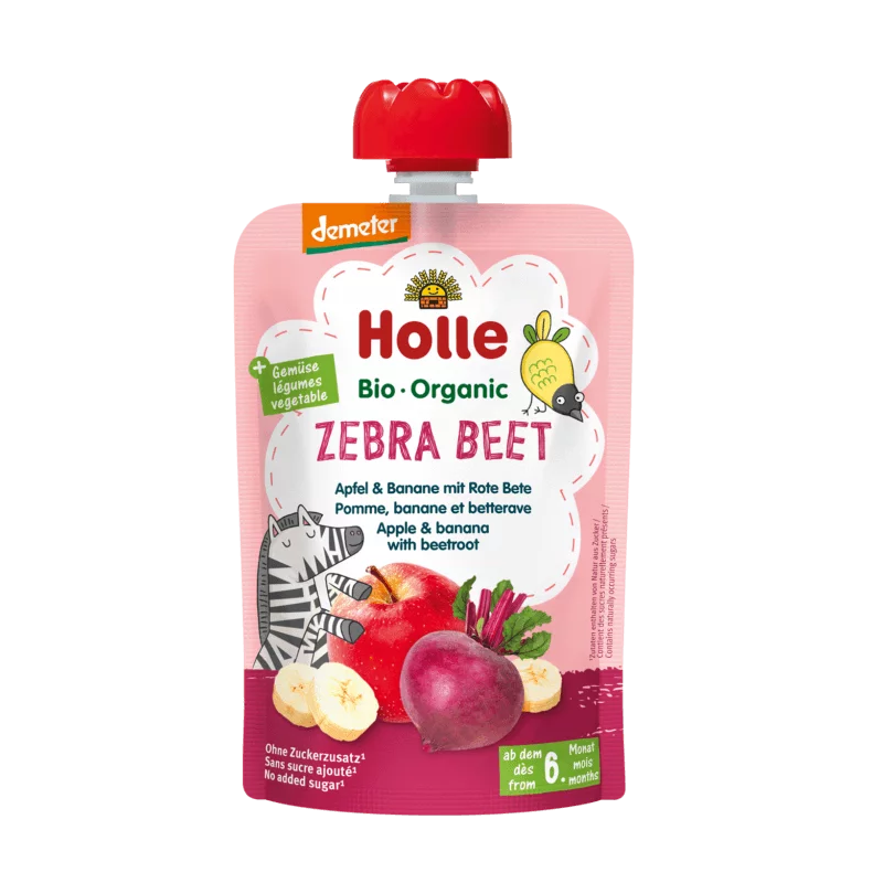 Mus owocowo-warzywny „Buraczana Zebra” (jabłko – banan – burak) – Holle 100 g