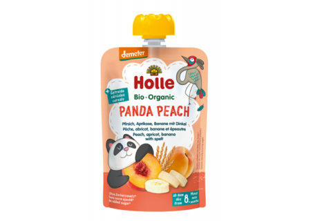 Mus owocowy „Brzoskwiniowa Panda” (brzoskwinia – banan – morela – orkisz) – Holle 100 g