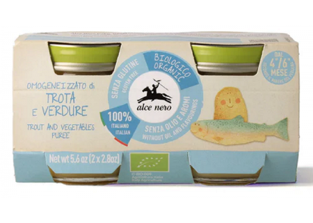 Mięso pstrąga z warzywami – Alce Nero BIO (2 x 80 g) 160 g